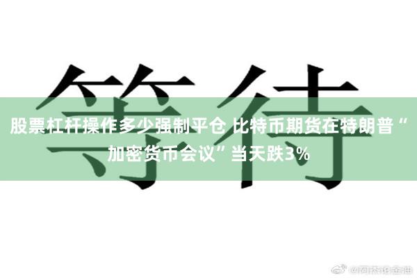 股票杠杆操作多少强制平仓 比特币期货在特朗普“加密货币会议”当天跌3%