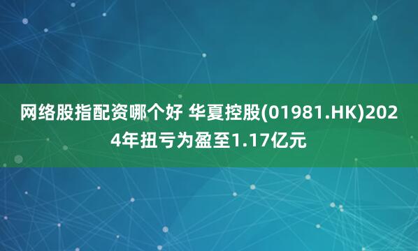 网络股指配资哪个好 华夏控股(01981.HK)2024年扭亏为盈至1.17亿元