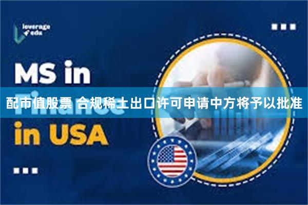 配市值股票 合规稀土出口许可申请中方将予以批准
