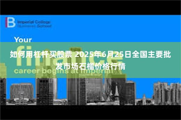如何用杠杆买股票 2025年6月25日全国主要批发市场石榴价格行情
