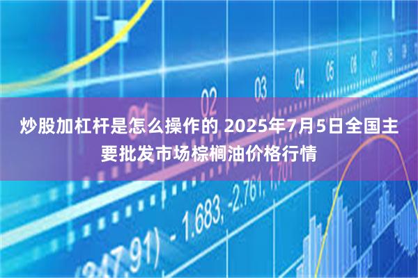 炒股加杠杆是怎么操作的 2025年7月5日全国主要批发市场棕榈油价格行情