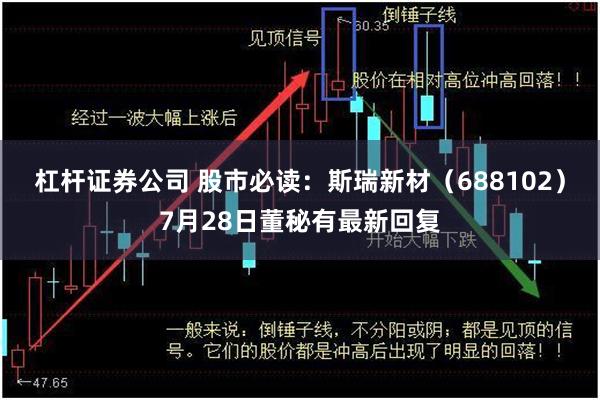 杠杆证券公司 股市必读：斯瑞新材（688102）7月28日董秘有最新回复