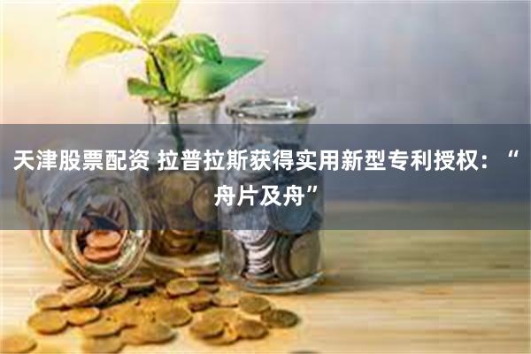 天津股票配资 拉普拉斯获得实用新型专利授权：“舟片及舟”